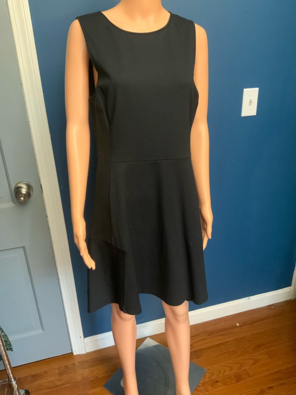 Theory Black Sleeveless Fit-and-Flare Mini Dress